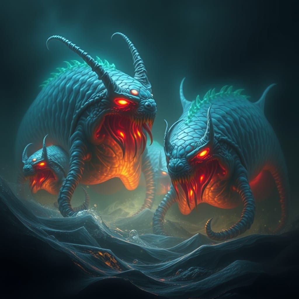 Bioluminescent Sea Demons Emerge From the Deep
