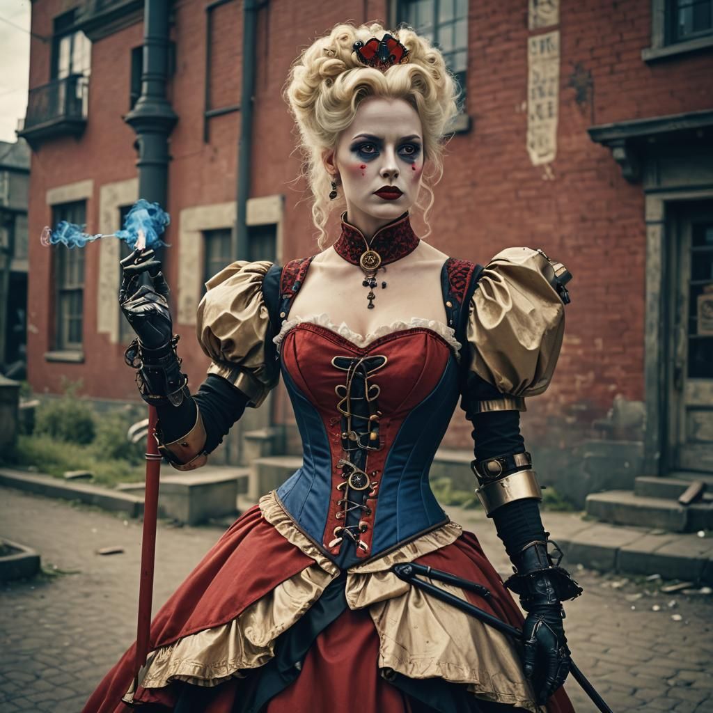 Robot Queen of Hearts in Victorian Style