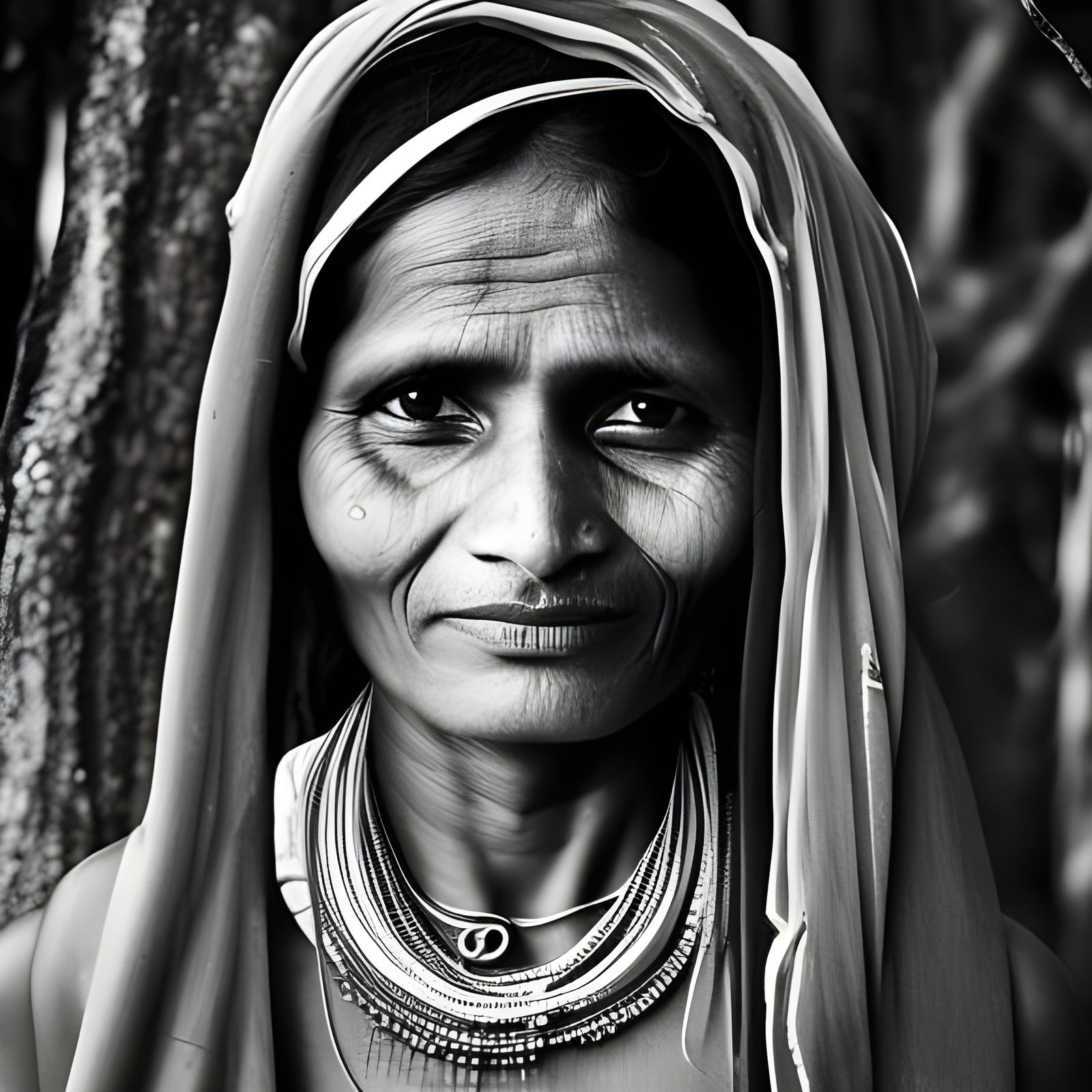 Portrait of an Indian Village Woman