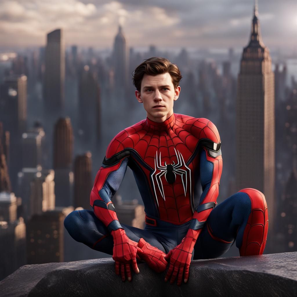Tom Holland as Spider-Man: Detailed Matte Painting