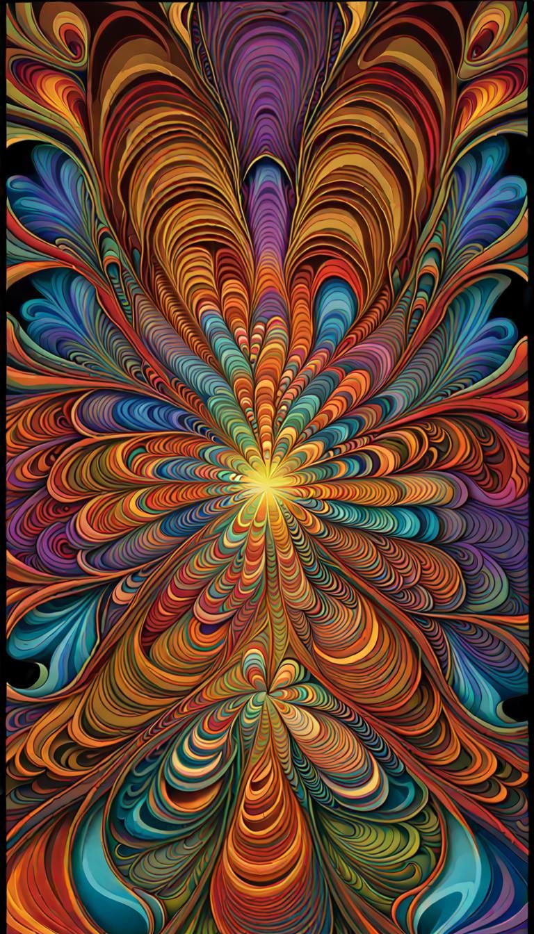 Abstract 3D Rendering of Self-Satisfaction in Neon Colors