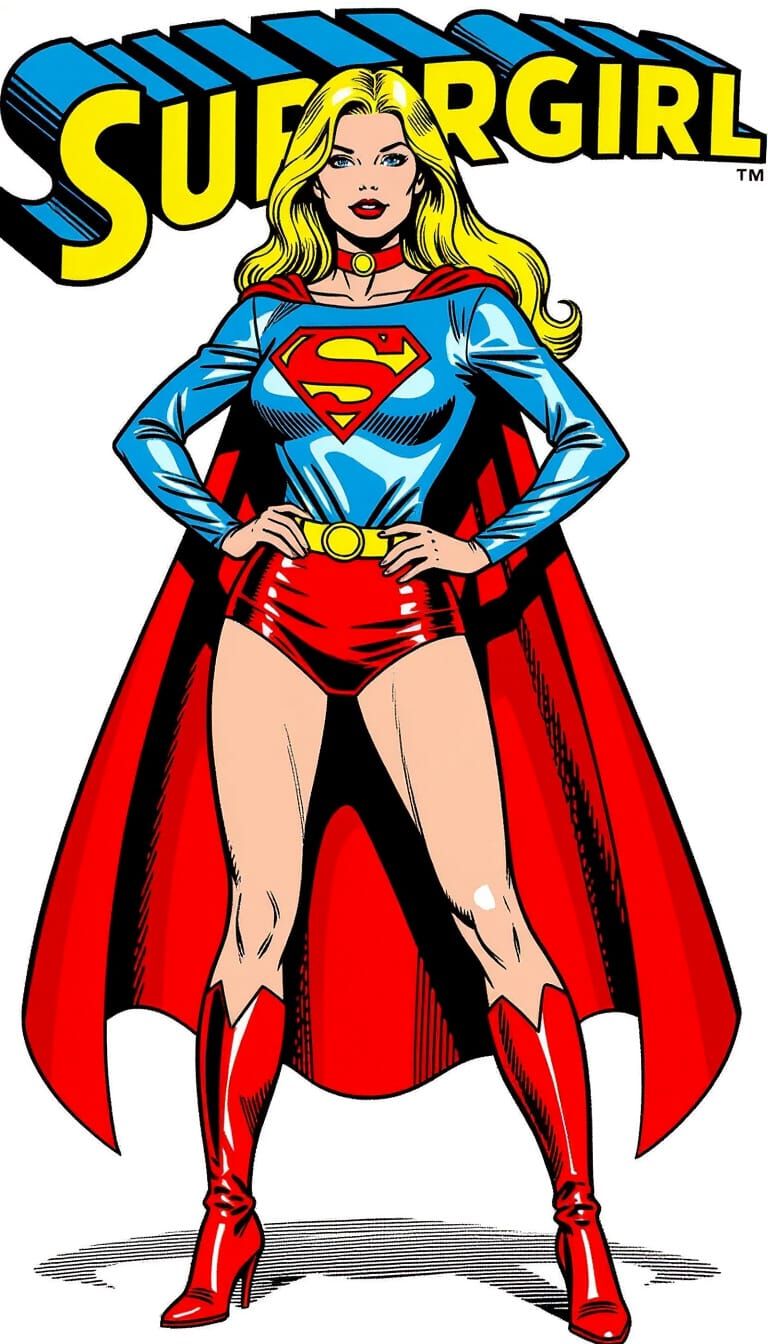 Bronze Age Supergirl in Classic Comic Style