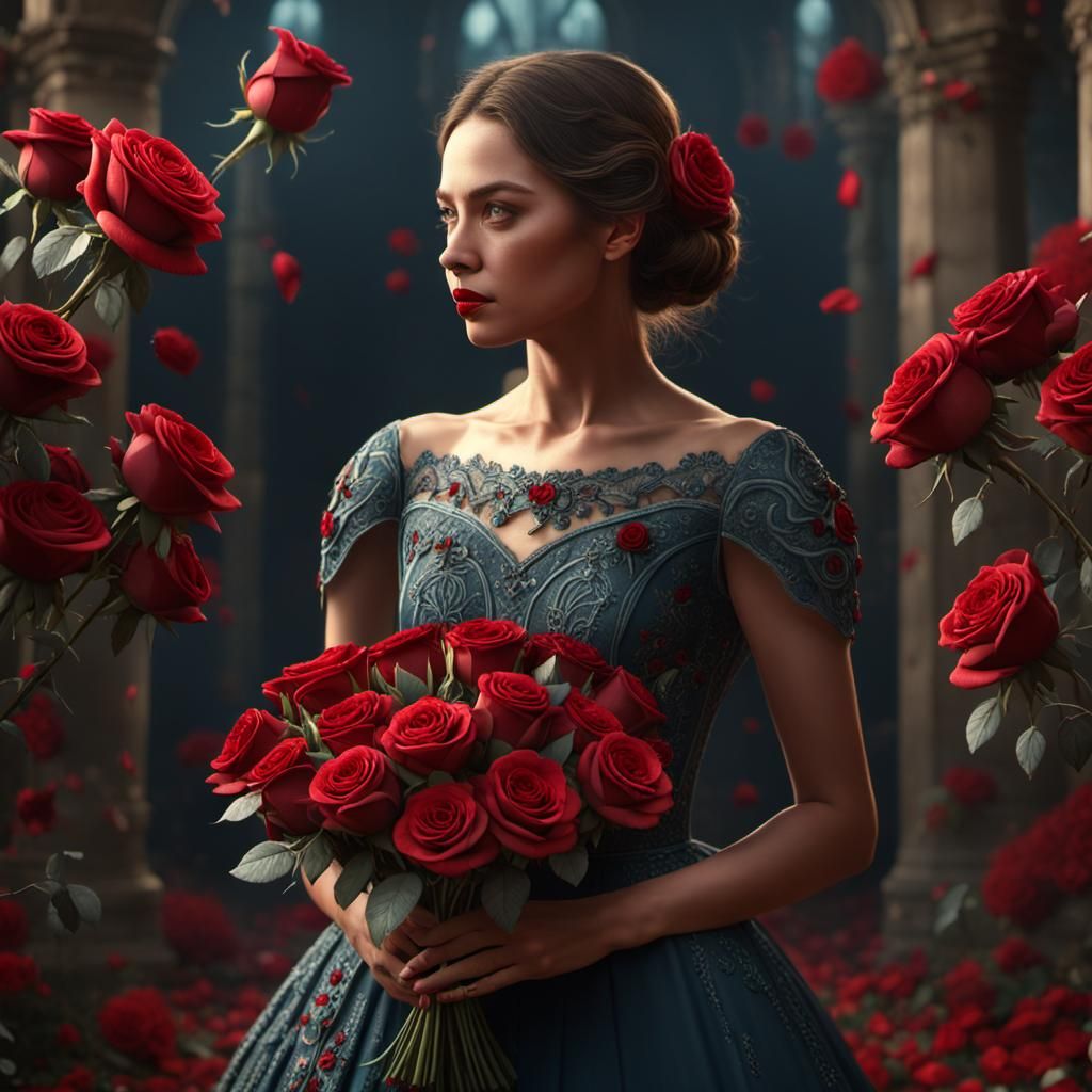 Rose Queen in a Fantastical Matte Painting