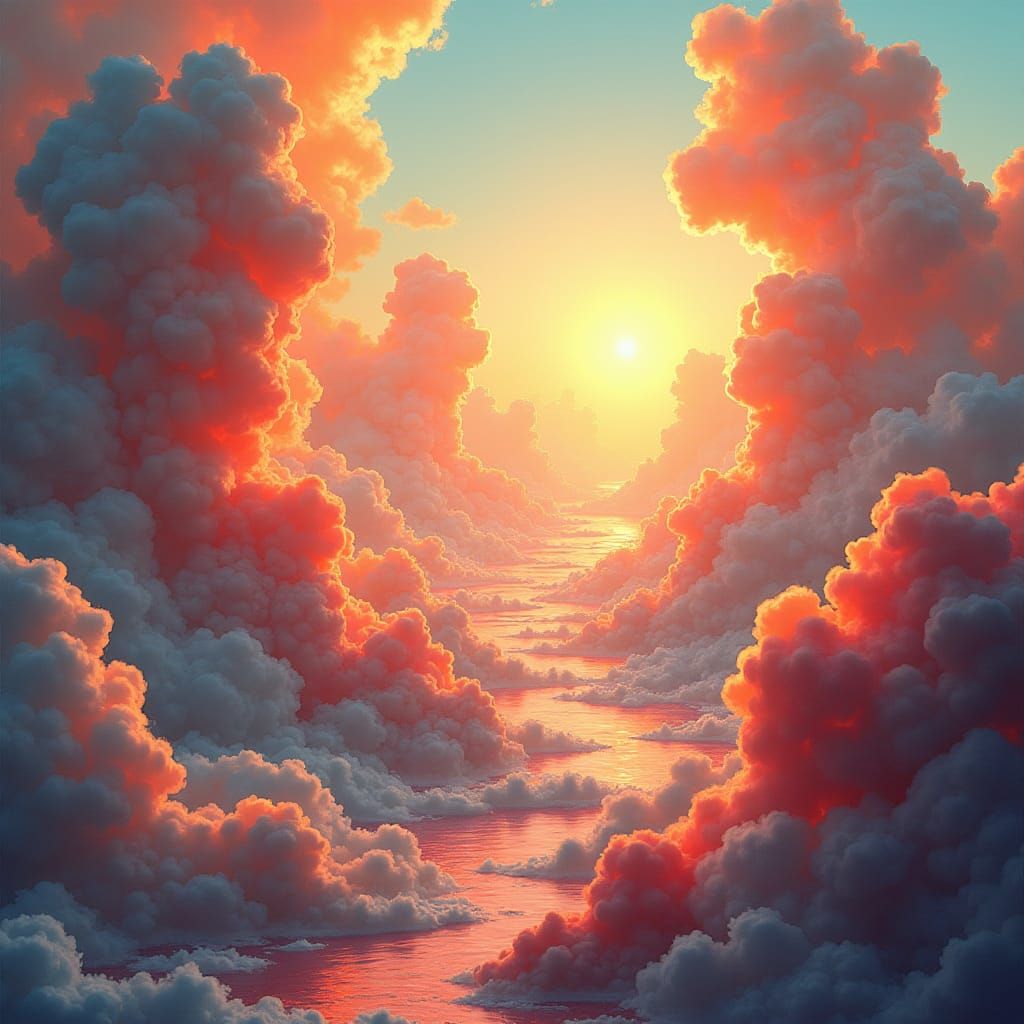 Ethereal Clouds and Abstract Forms in Digital Matte Painting