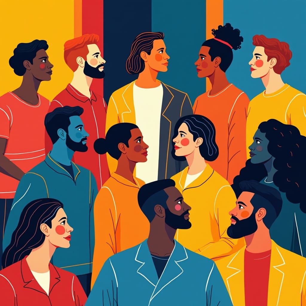 United in Harmony: A Pop Art Illustration of Peace