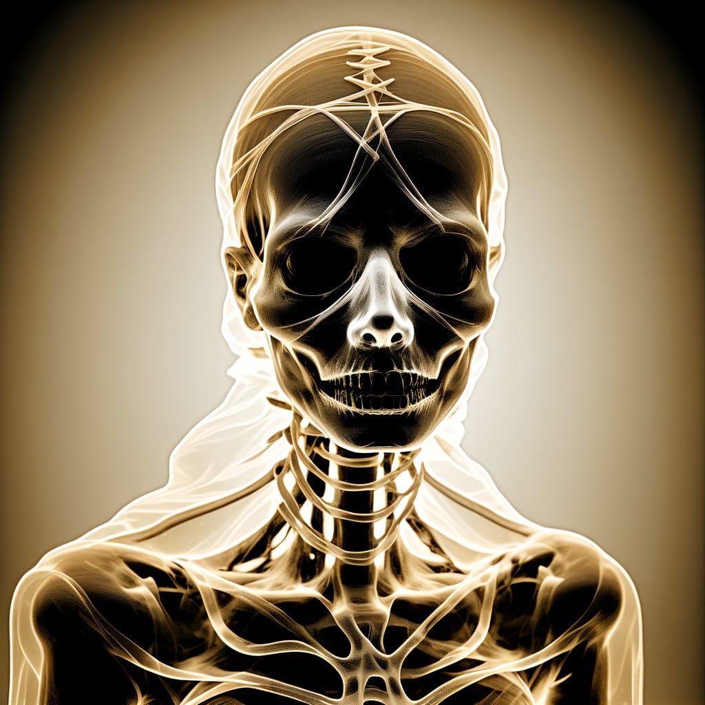 Mummy Silhouette in Thermal Imaging