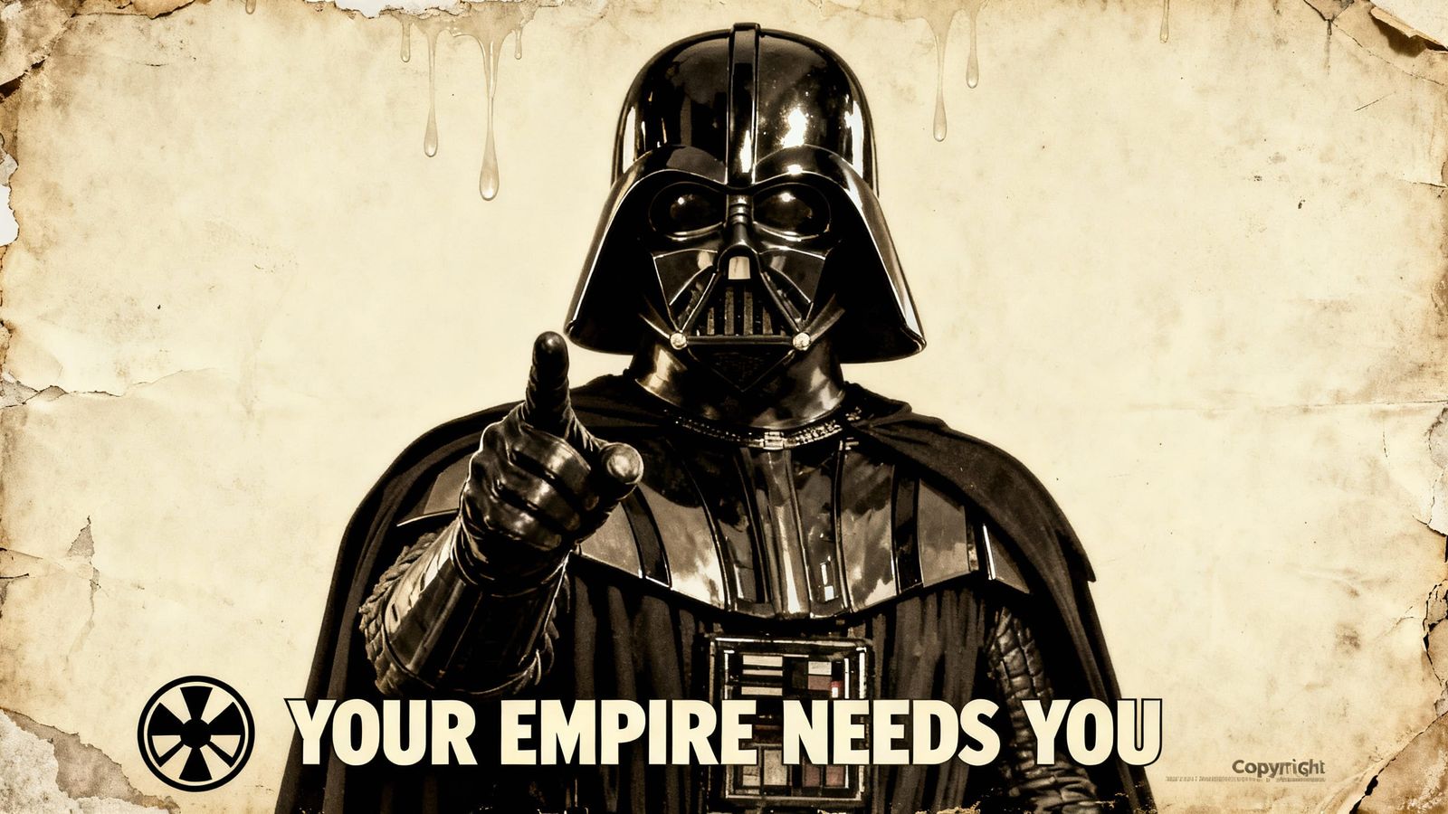 Darth Vader Propaganda Poster with Imperial Recruitment Mess...
