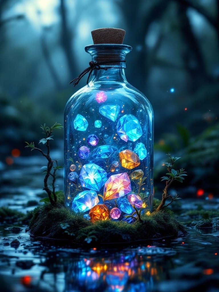 You Find an Abandoned Jar of Glowing Gems