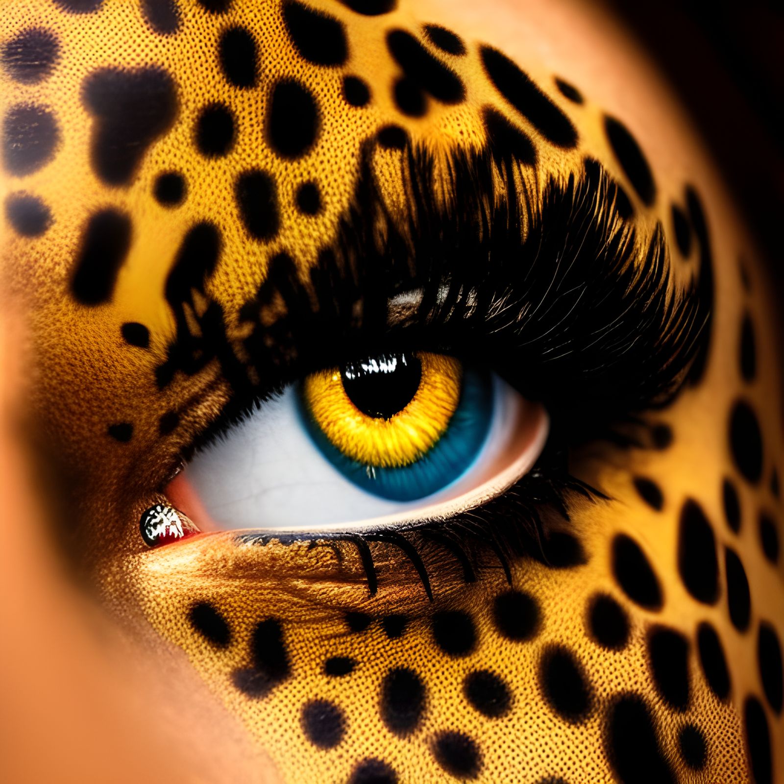 Cheetah Print Woman: Hyperrealistic Digital Art