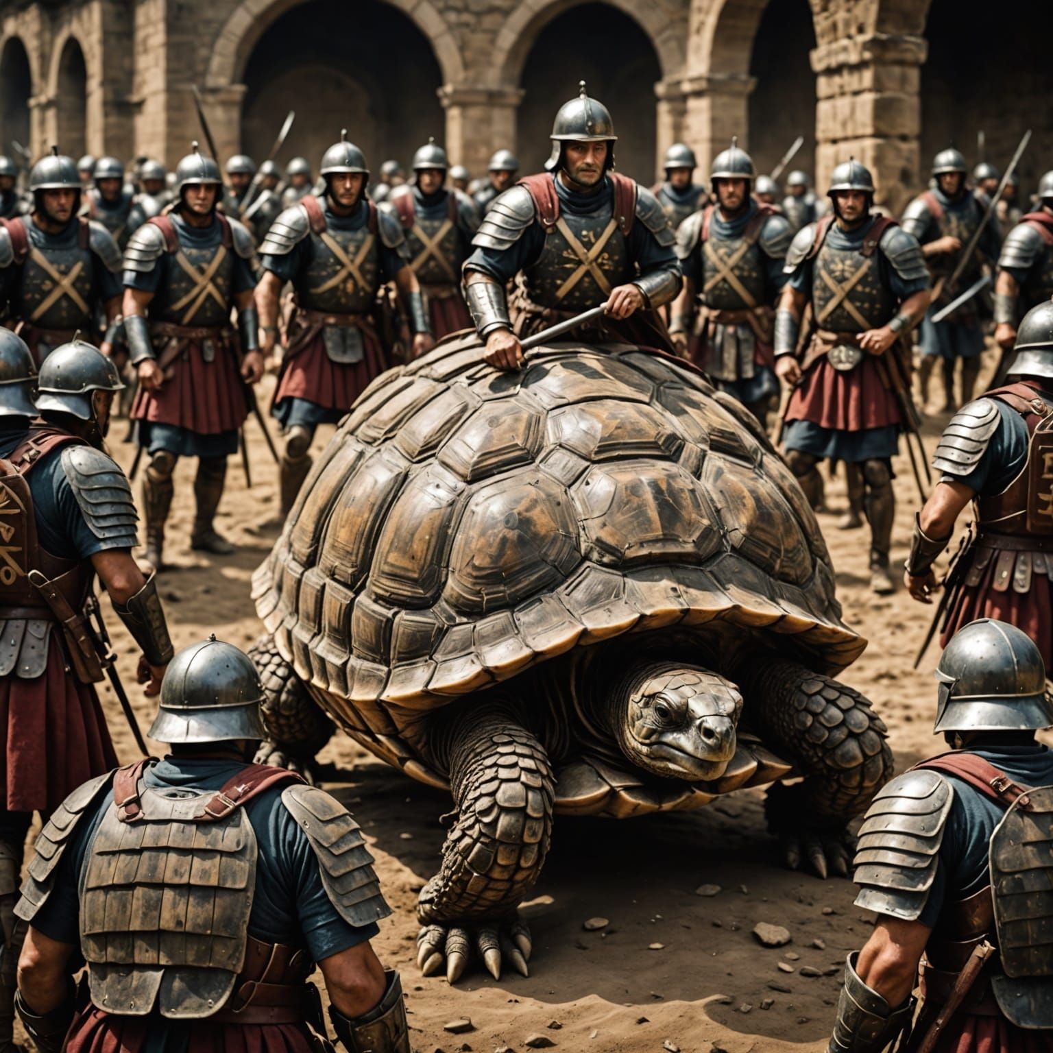 Roman Warriors in Imperfect Fortress Formation