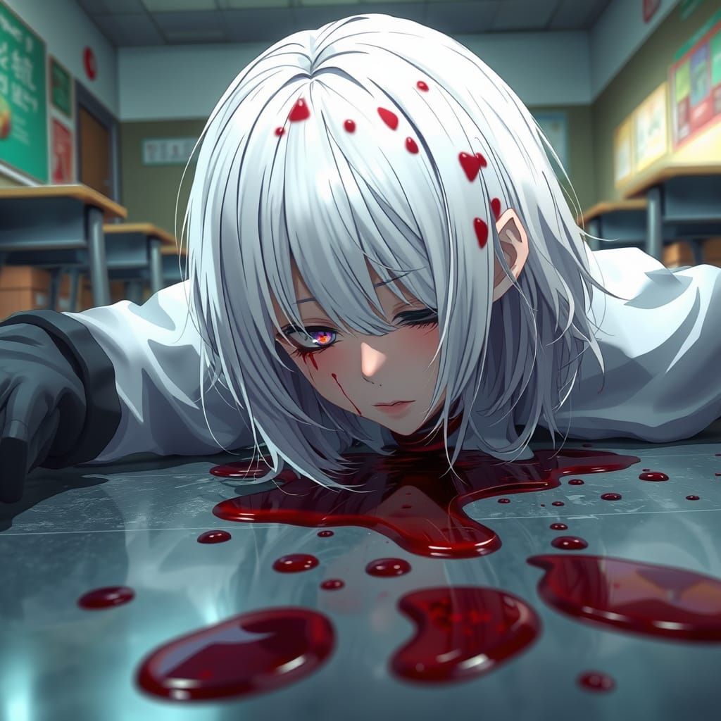 Bleeding Beauty in a Classroom Nightmare