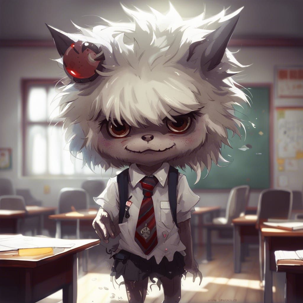 Creepy Furry Monster's First Day of School