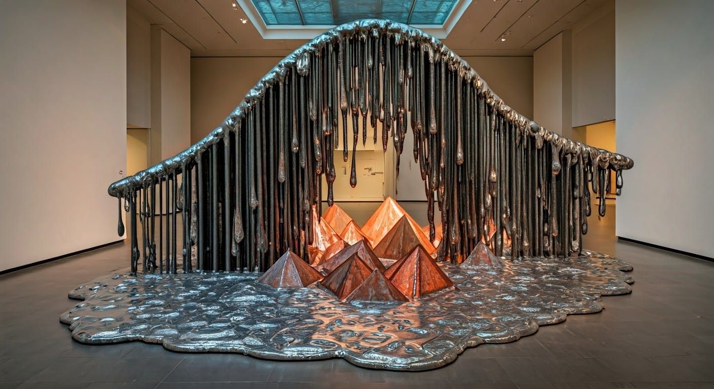 Maximalist Geometric Sculpture in Abstract Style