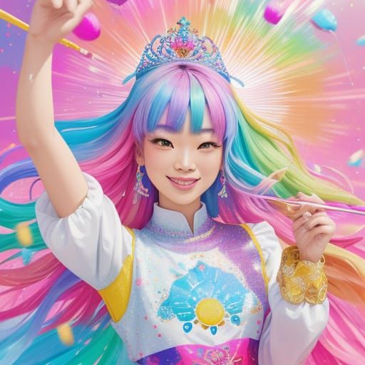 Whimsical Princess Stella Sun in a Vibrant Studio Setting