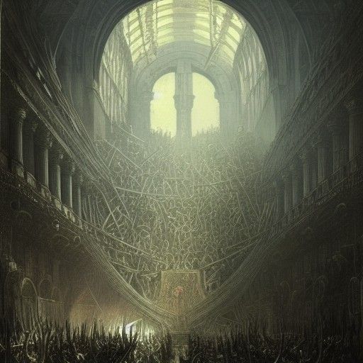 Brutal Throne Forged from Broken Swords: Dark Fantasy Art