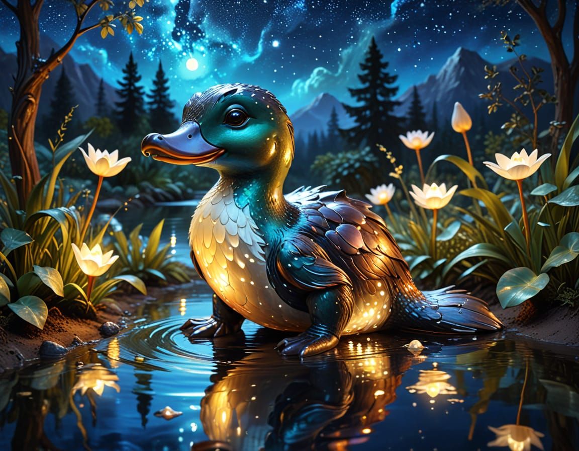 Baby Platypus Fountains in Magical Forest