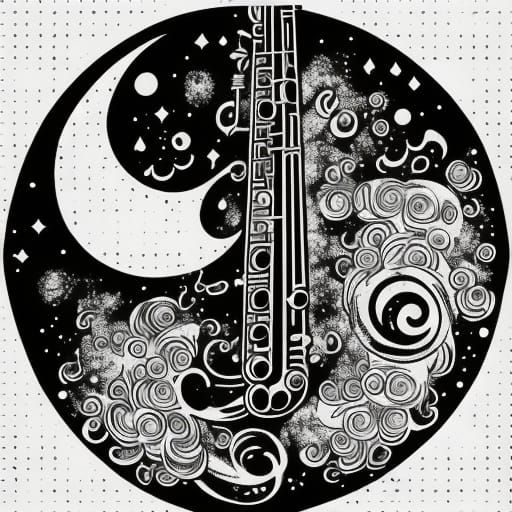 Saxophone Moon Goddess in Fantasycore Artwork