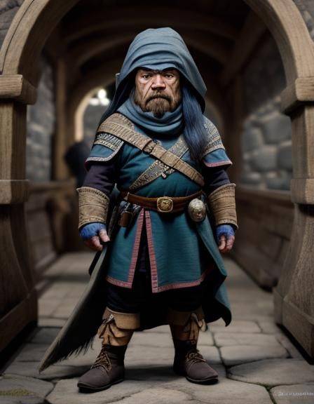 Menacing Dwarf Portrait in Hyperrealism