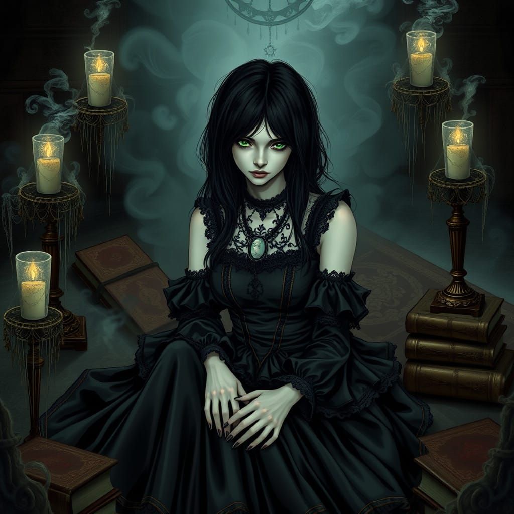 Goth Girl in Victorian Elegance