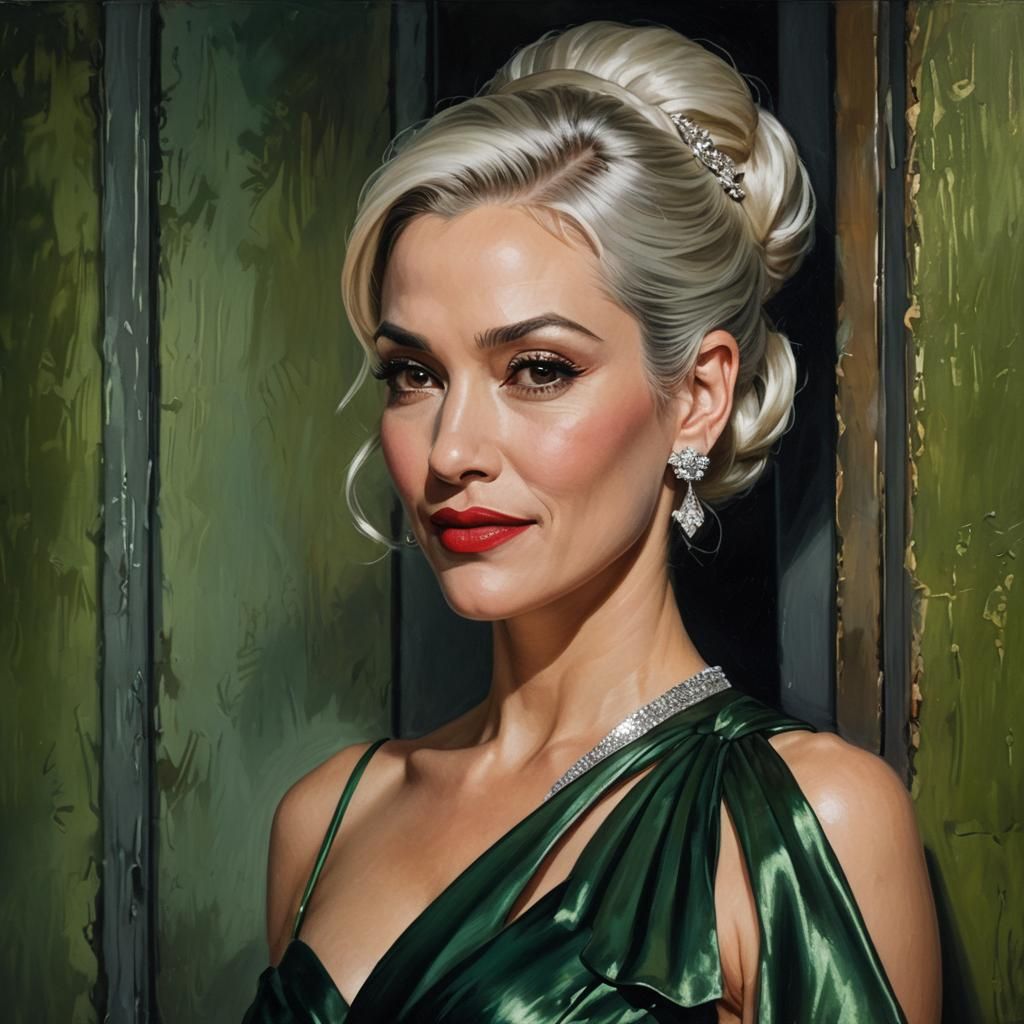 Gwen Stefani in Film Noir Oil Painting