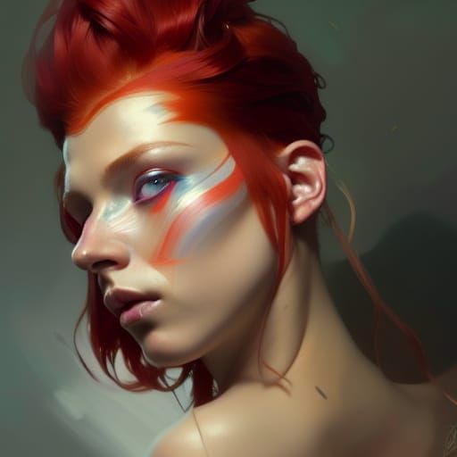 Androgynous Portrait in Hyperdetailed Digital Art Style