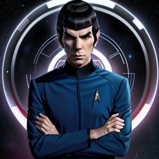 Spock in Star Trek Uniform: AI Generated Portrait