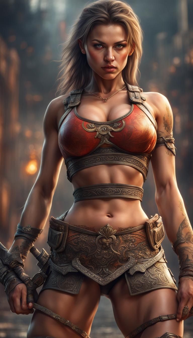 Epic Warrior Girl Concept Art in 8K Resolution