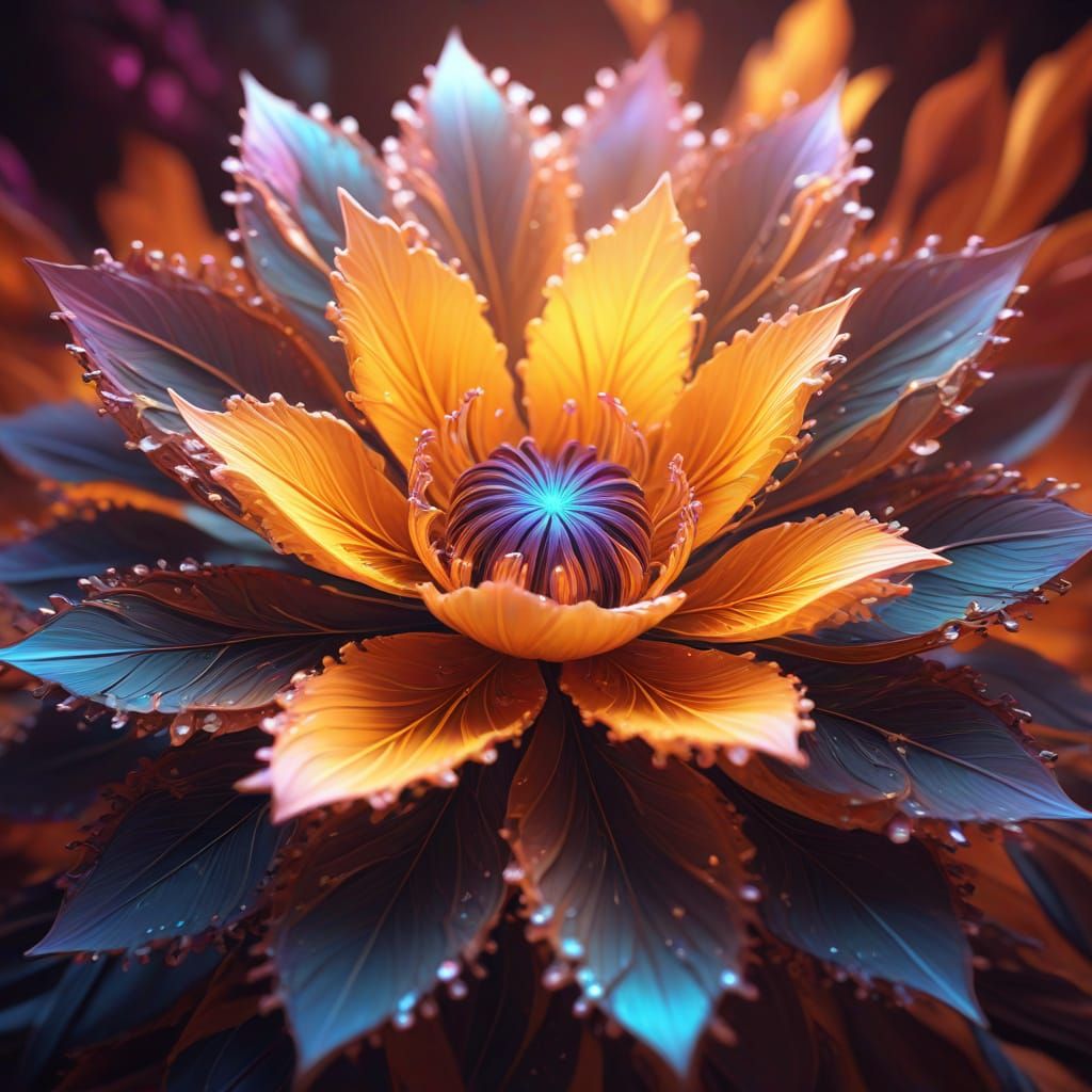 Fractal Bloom in Vibrant Neon Landscape