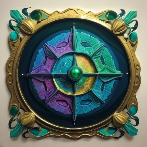 Celestial Shaman Offers Green Fire in Surreal Oil Painting