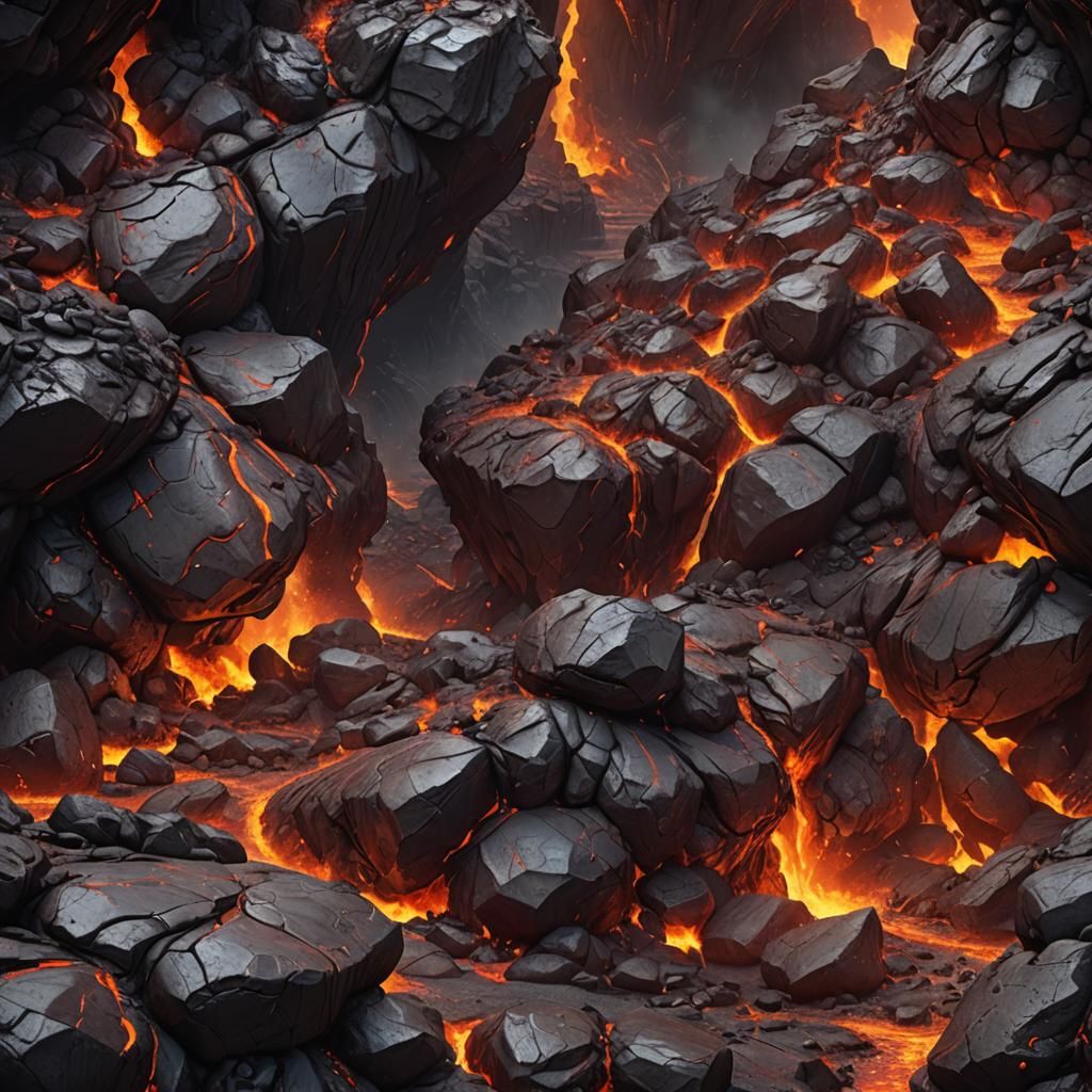 Raging Lava Cavern: A Volcanic Matte Painting