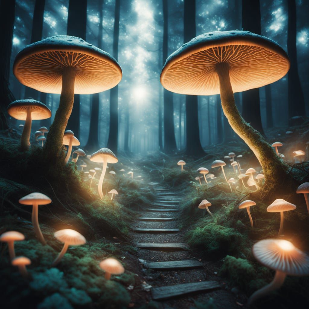 Ethereal Forest Scene in Infrared Tones