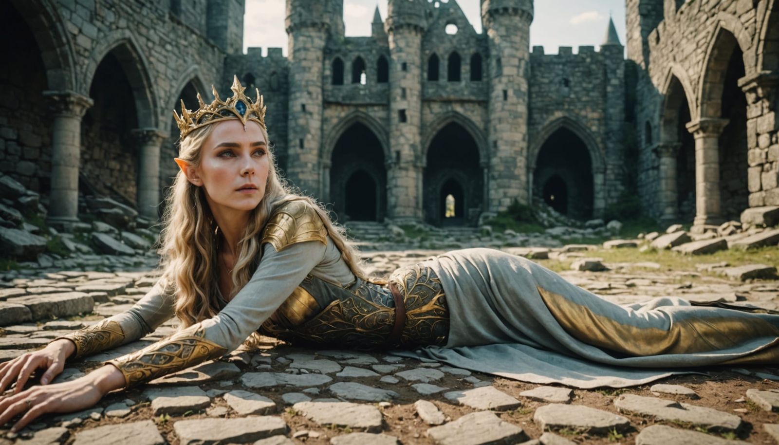 Regal Elven Sovereign Fallen in Ruins