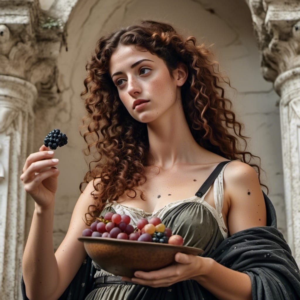 Ariadne, Beautiful Goddess Holding Grapes