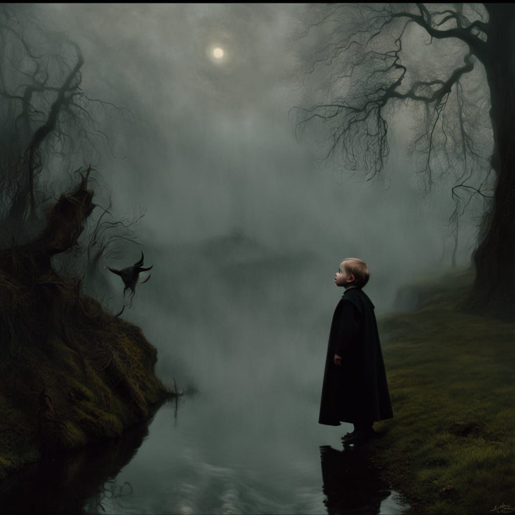 Sinister Halloween Night: Children Trick-or-Treating in Eeri...