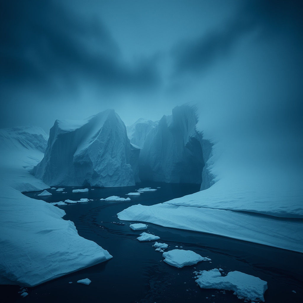 Endless Antarctic Night: A Hyperrealistic Vision