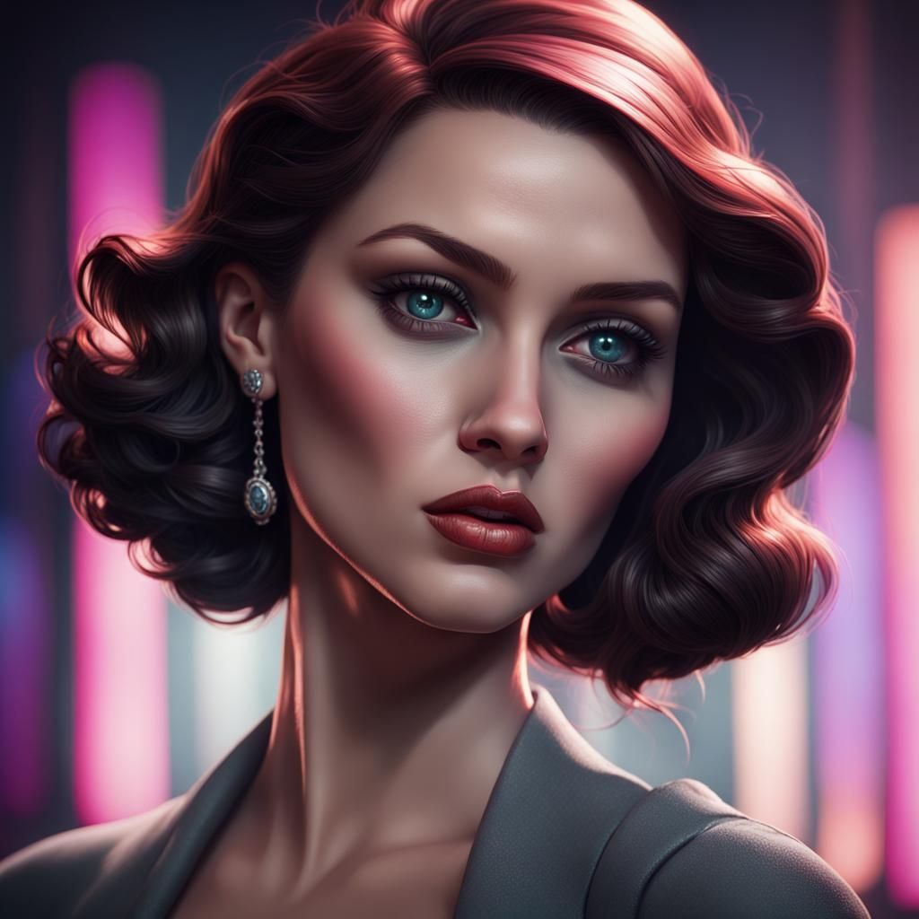 Film Noir Portrait of a Dollface Dame