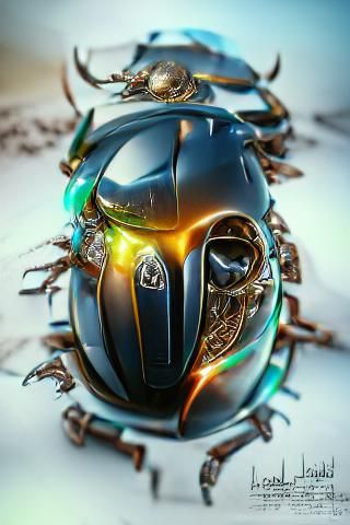 Steampunk Mechanical Scarab Beetle