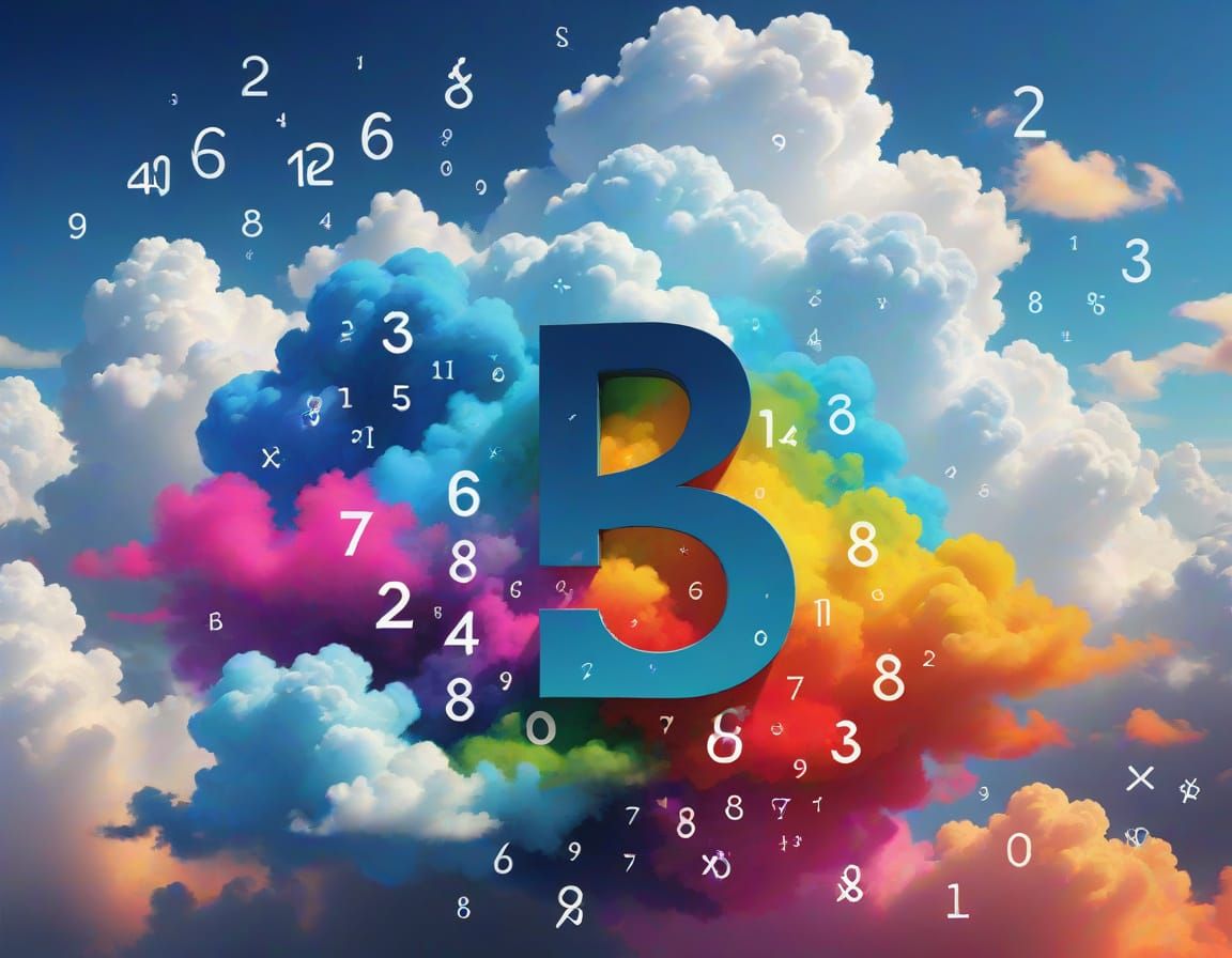 Vibrant Cloudscape with Mathematical Formulae