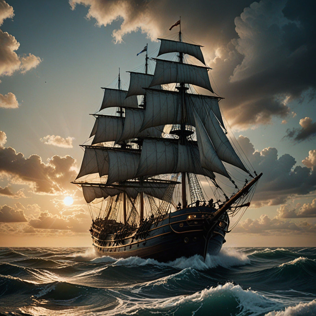 Dramatic 18th Century Schooner Battles Turbulent Seas