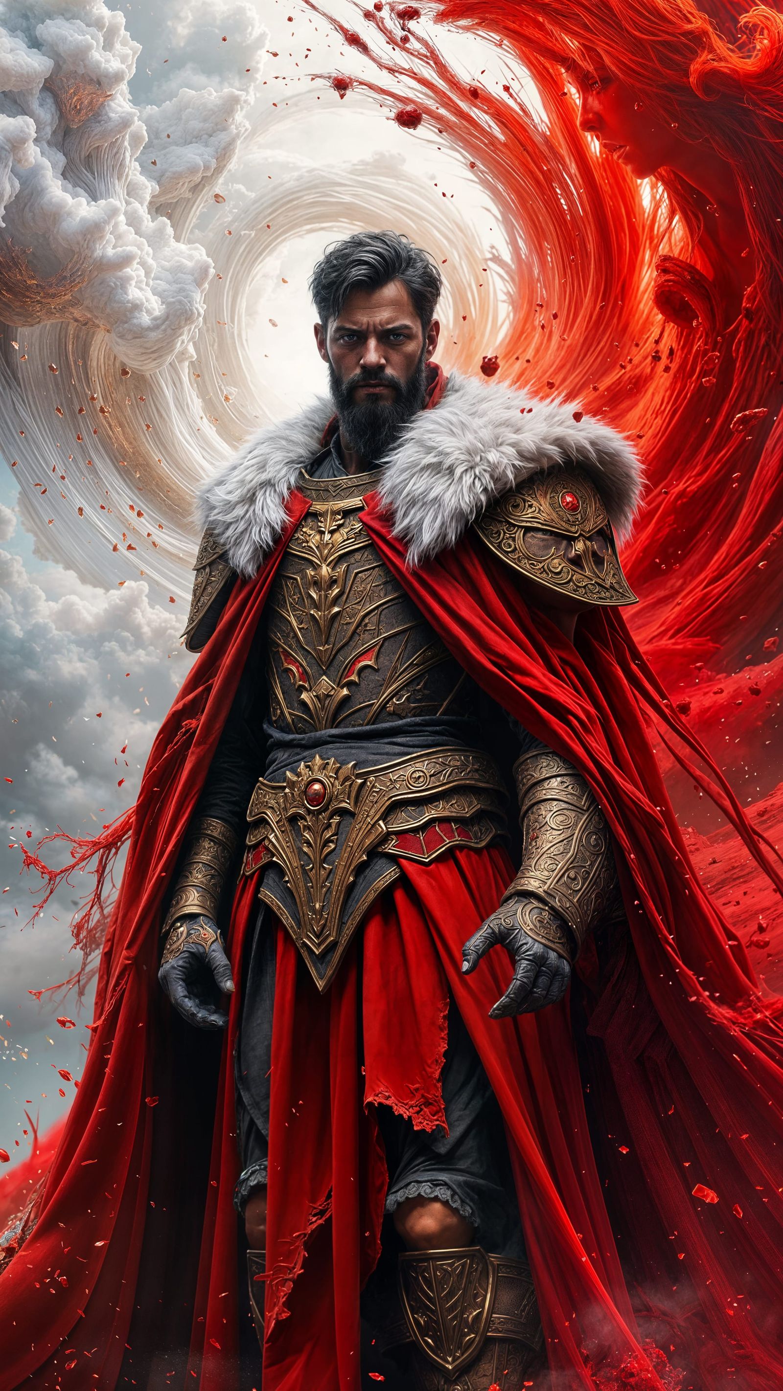 Majestic King of Red in High Fantasy Art