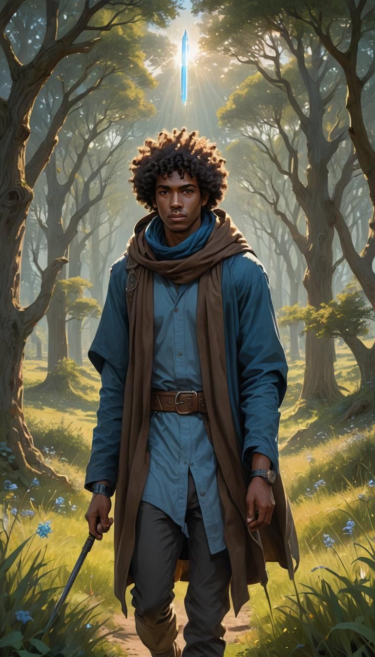 Young Man with Halo Portrait in Natural Lighting