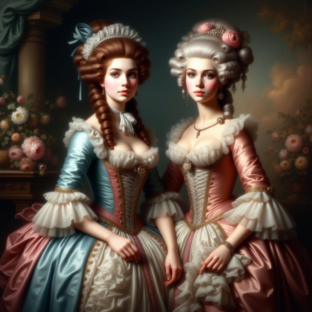 18th Century Maid and Countess in Dramatic Volumetric Light