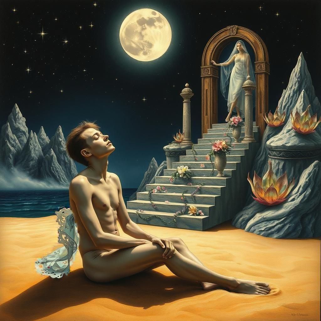 In a nocturnal landscape