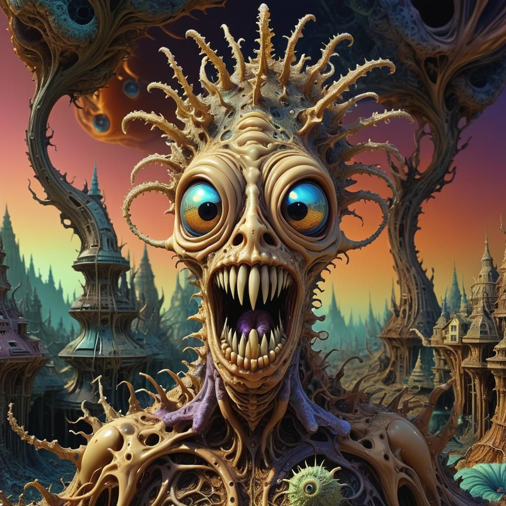 Eerie Freaks and Oddities in Deepdream Style
