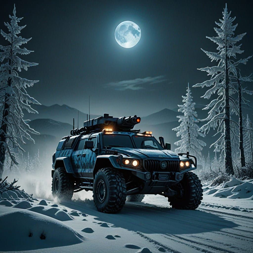 Cyberpunk Armoured Car Speeds Through Alaskan Wilderness Und...