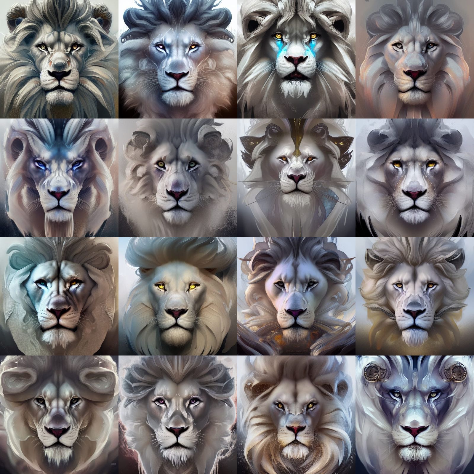 Hyperdetailed White Lion Portrait in 8K Resolution