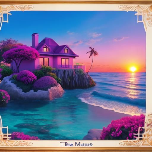 Magenta Villa at Sunset: A Dreamland of Nature