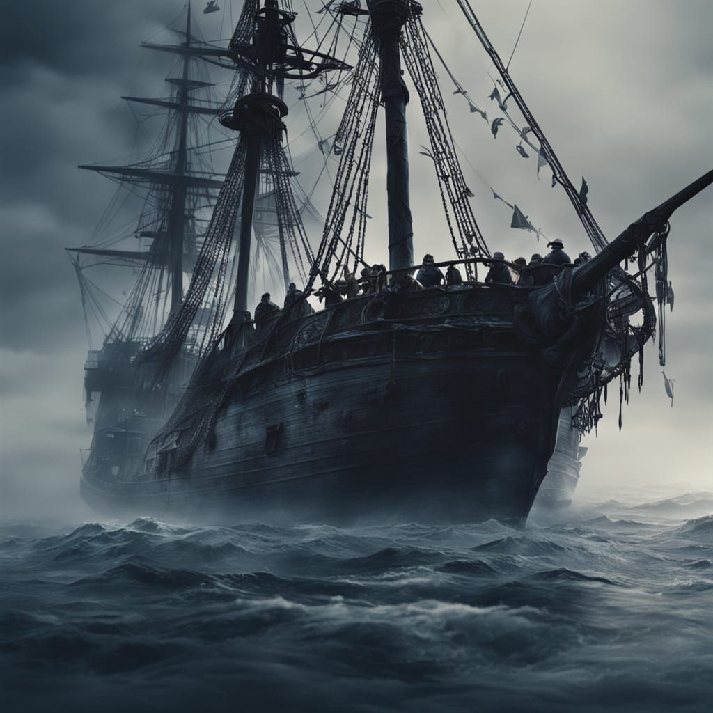 Ghostly Pirate Ship Sails Through Fog