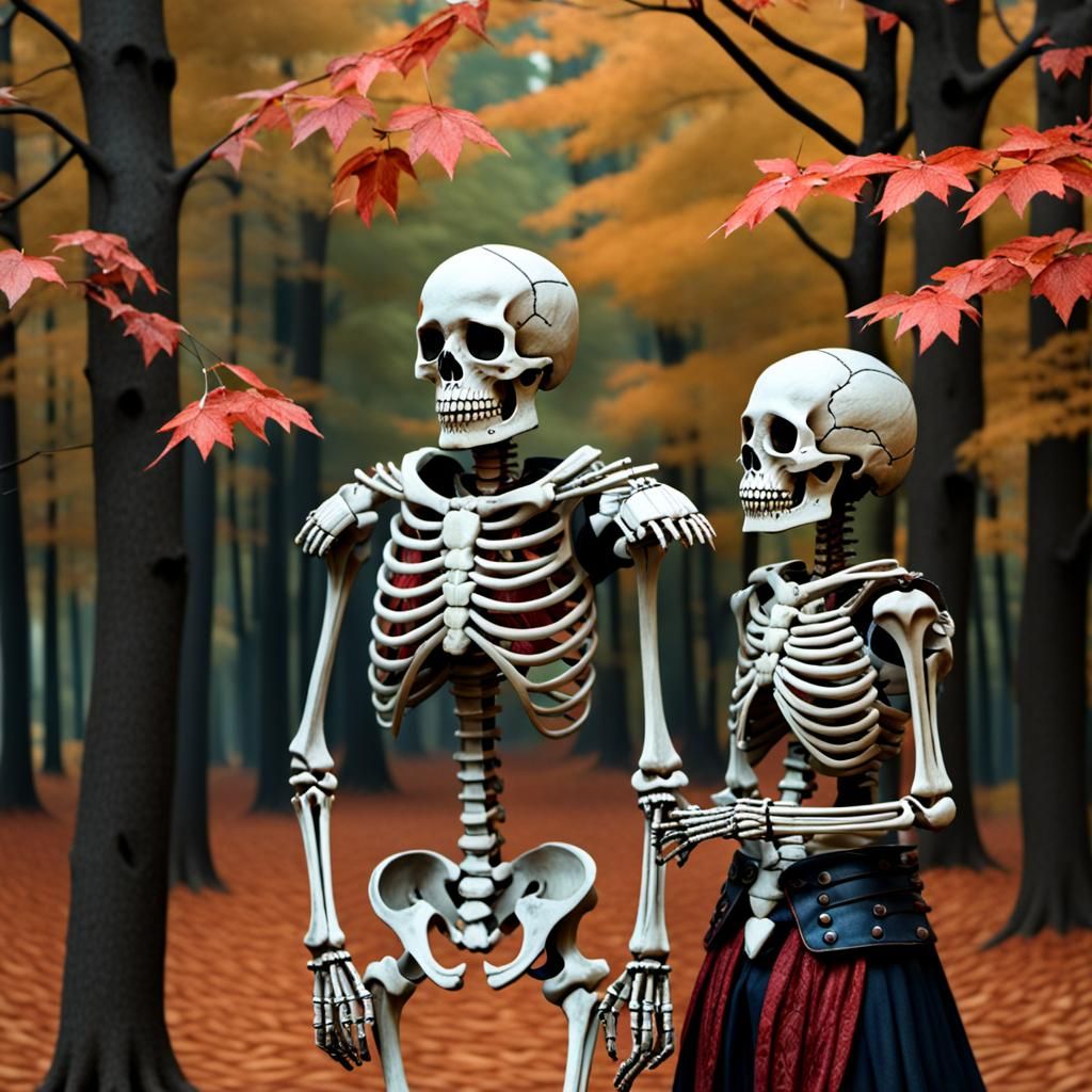 Skeletons in Love: An AI-Generated Image