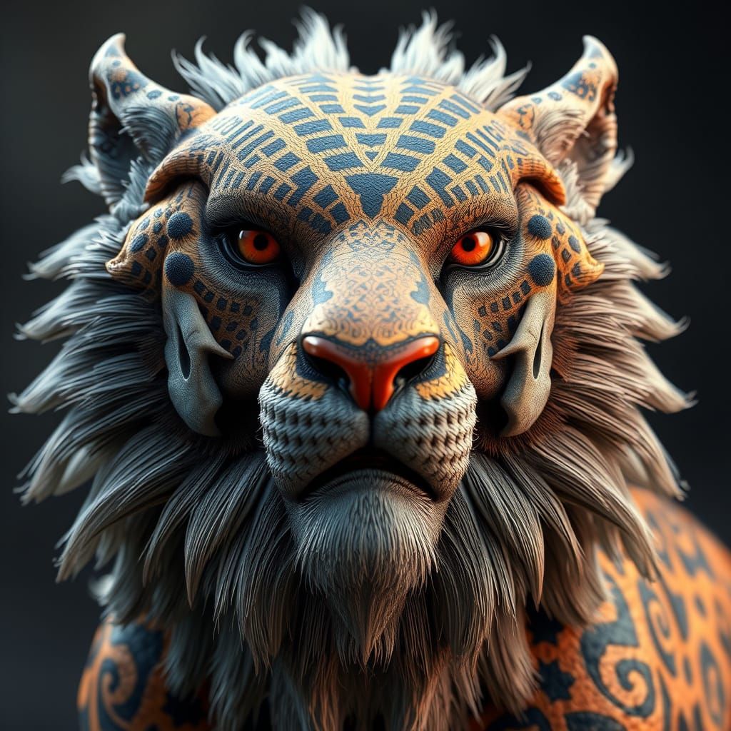 Animals with Intricate Patterns in Anime Style